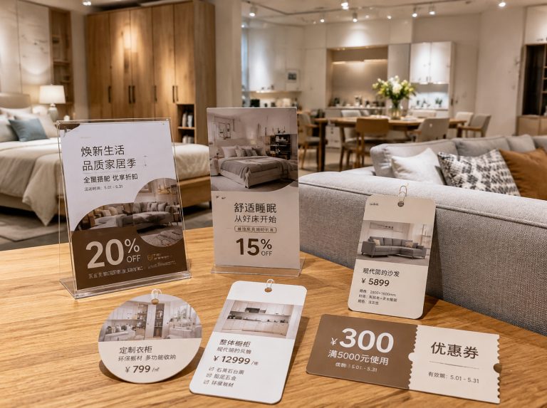 泰顺县家具门店单页海报与吊牌